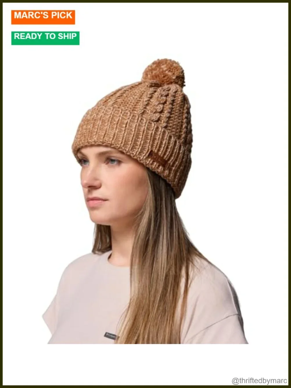 Cozy Fleece Lined Knit Beanie with Pom-Pom